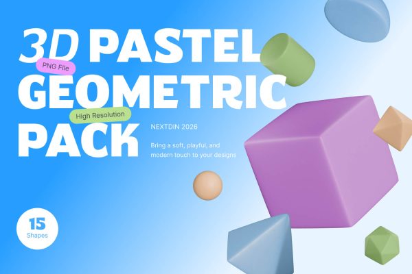 Cover 3D Pastel Geometric Pack