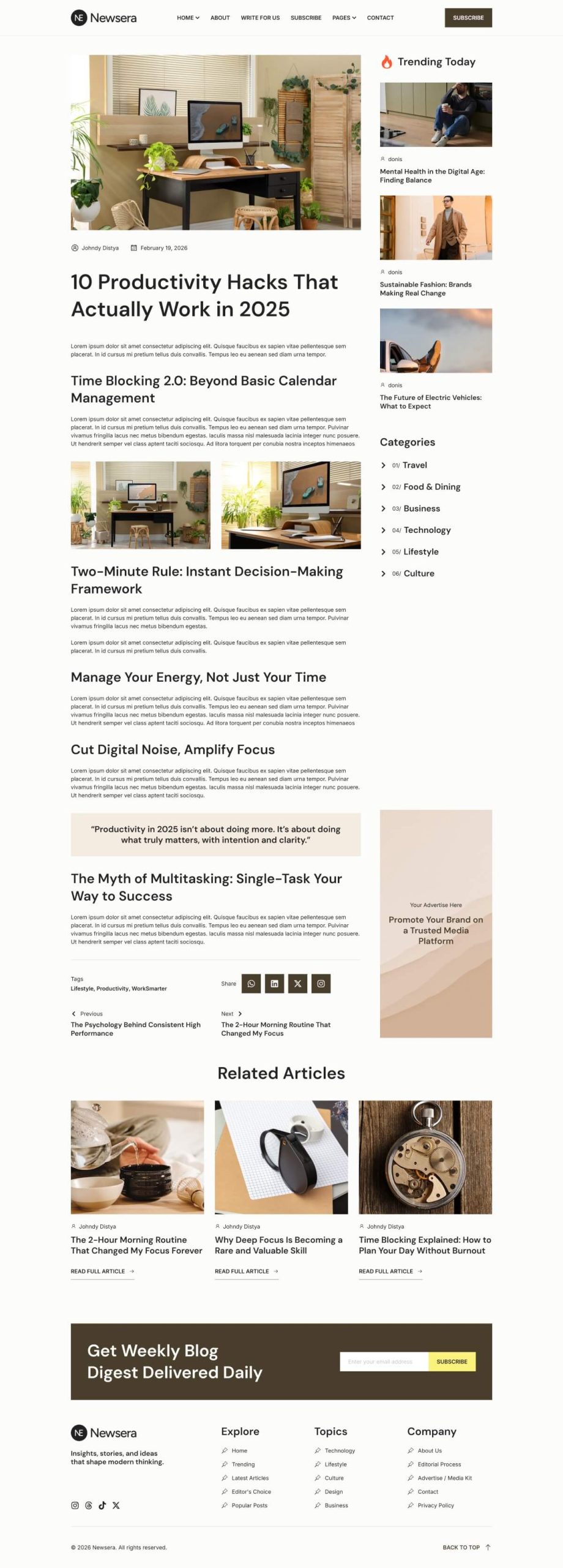 Newsera - Modern Blog & Magazine Template Kit - Image 11